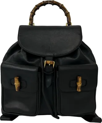 Gucci Black Leather Backpack (Pre-Owned)