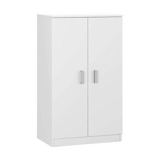 Dmora Armario multiusos 2 puertas efecto madera blanca 75x36h101 cm