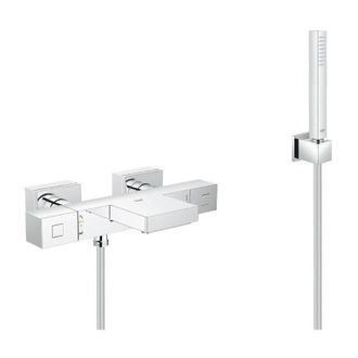 GROHE Set vasca/doccia Grohtherm Cube miscelatore termostatico + doccetta Euphoria 1 getto con supporto a parete (34497000-CUBESTICK) - Grohe