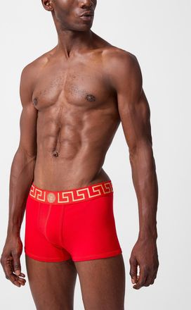 Versace Mens Greca-waist red trunk
