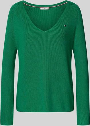 Tommy Hilfiger Regular Fit Strickpullover aus reiner Baumwolle in Dunkelgruen, Größe XXL
