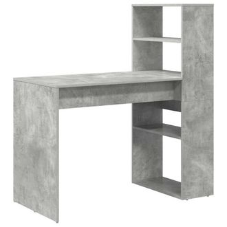 Berkfield Home Desk with Storage Concrete Grey 113x54x120 cm Engineered Wood | Size: 113 x 54 x 120 cm