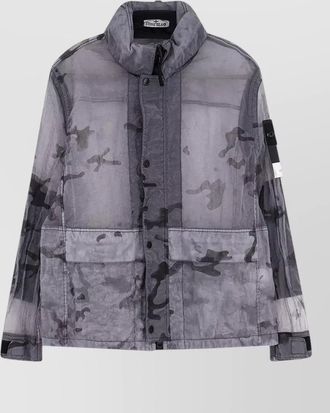 Stone Island camo monofilamento ovd hooded jacket