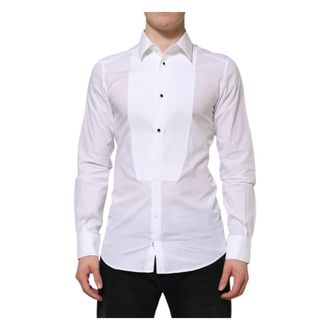 Dolce & Gabbana Heren, Overhemden, Wit, Maat: M Katoen