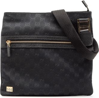 Gucci Pre-owned Womens Gg Canvas Pop Crossbody - Black Textile - One Size