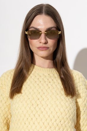 Bottega Veneta Sunglasses, Unisex, Gold