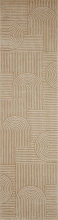 Nazar Rugs Alfombra beige con dibujo arqueado - 80x300