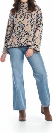 Papillon Floral Jacquard Mock Neck Sweater In Multi
