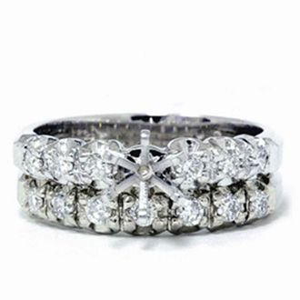 Pompeii3 1/2ct Diamond Semi Mount Engagement Wedding Ring Set Size Selectable