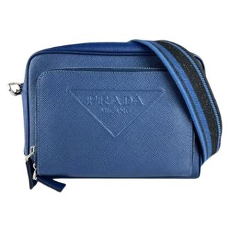 Prada Pre-owned Cross Body Bags, unisex, Blue, Size: ONE SIZE Pre-owned Leather Cross Body Bag