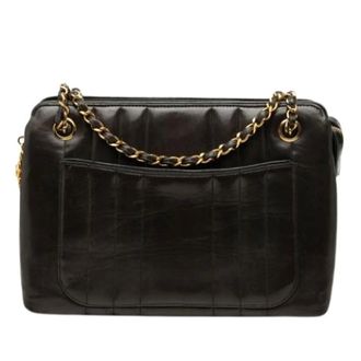 Chanel Pre-owned Vintage Quilted Shoulder Bag - Dames - Pre-owned - Zwart - Maat: ONE Size Leer