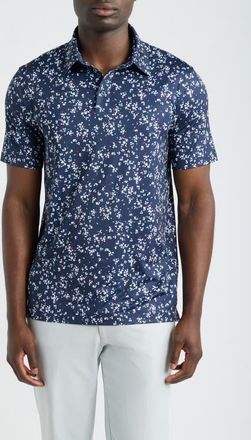 G/Fore Wildflower Tech Jersey Polo Shirt in Twilight/snow at Nordstrom, Size Xx-Large