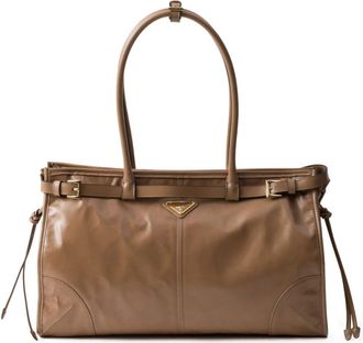 Prada large Bonnie tote bag - women - Calf Leather - OS - Brown