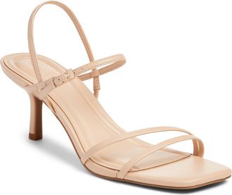 Open Edit Rania Square Toe Sandal in Tan Cream at Nordstrom, Size 5.5