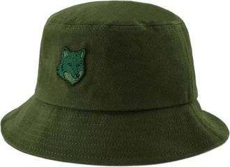 Maison Kitsun&eacute; Cappello bucket con applicazione - Verde