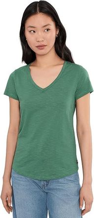 Toad&Co Marley Short Sleeve V T-Shirts Womens Clothing Palm : MD, Cotton/Elastane/Lyocell