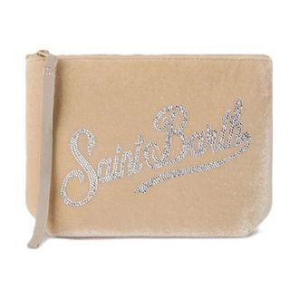 MC2 Saint Barth Clutches, female, Beige, Size: ONE SIZE Aline Velvet Clutch Bag