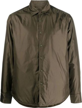 Aspesi Jassen, Heren, Groen, XL, Nylon, Gevoerde Overhemdjas