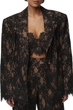 JLUXLABEL Lace And Desire Blazer in Black at Nordstrom, Size Medium