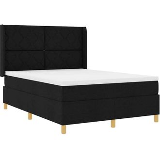 vidaXL Box Spring Bed with Mattress Black 160 x 200 cm Fabric vidaXL