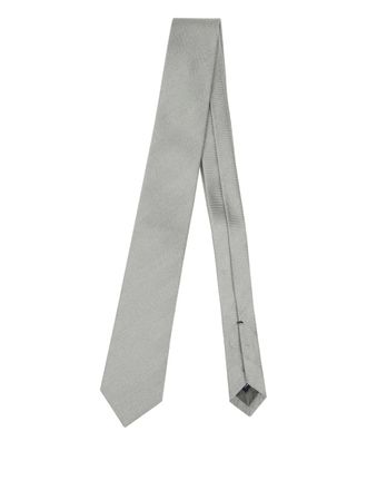 Errico Formicola herringbone silk tie - men - Silk - One Size - Grey