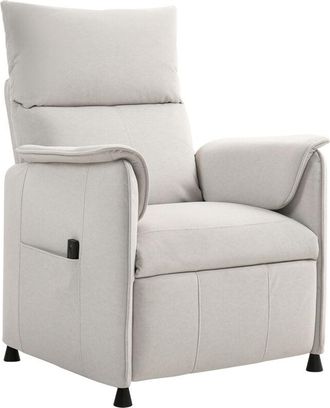 HOMCOM Poltrona da Salotto Reclinabile Elettrica con Poggiapiedi Crema - Homcom