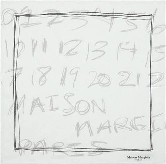 Maison Margiela Light Grey Square Silk Scarf