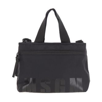 Msgm Mini Tote Logo in Nylon - Dames - Handtassen - Zwart - ONE Size - Nylon - Tassen
