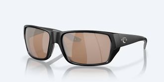Costa Unisex Tailfin Polarized Sunglasses In Matte Black Copper Silver Mirror