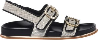 Baldinini Canvas Sandaal - Dames - Sandalen - Beige - 37 1/2 EU - Leer - Schoenen