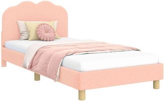 vidaXL Cama Para Ni&ntilde;os Con Cabecero Rosa 80 X 200 Cm Tela De Oveja Vidaxl