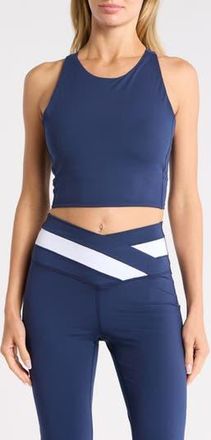 Yogalicious Lux LeBlanc High Neck Crop Tank in Naval Blue at Nordstrom Rack, Size X-Small