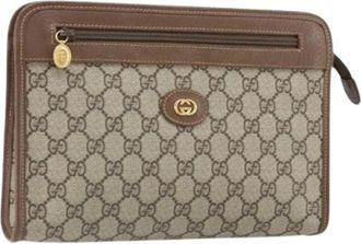 Gucci Pre-owned Clutches, female, Beige, Size: ONE SIZE Pre-owned Vintage Clutch Bag