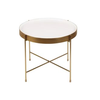 Miliboo Mesa De Centro Con Tablero Reversible Azul Petr&oacute;leo Y Blanco Sateen