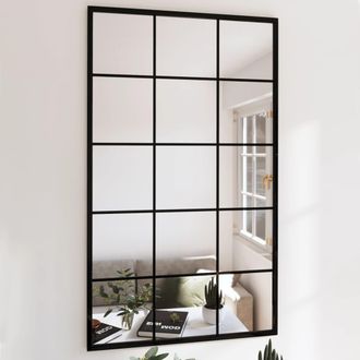 vidaXL Espejos De Pared 4 Uds Metal Negro 100x60 Cm Vidaxl