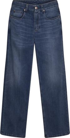 Brunello Cucinelli Contemporary Loose Jeans - Dames - Regular Fit Jeans - Blauw - M - Katoen - Jeans
