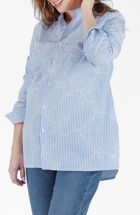 Cache Coeur Camille Pregnancy shirt in Blue at Nordstrom, Size Medium