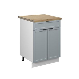 Vicco Mueble Bajo De Cocina Fame-line, Azul Claro-gris, 60 Cm Con Caj&oacute;n, Et Roble Vicco