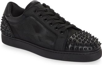 Christian Louboutin Seavaste 2 Orlato Flat Sneaker in Black/Black Matte at Nordstrom, Size 11.5Us