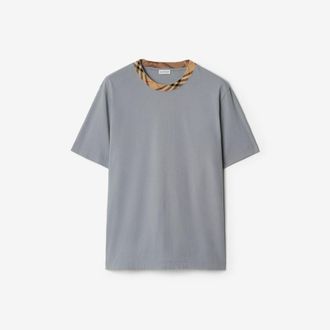 Burberry Check Trim Cotton T-shirt