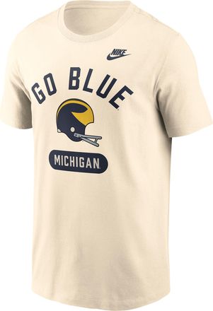Nike Michigan Legacy Arch Helmet Nike Mens College T-Shirt in White | N19915AMWV-FMQ