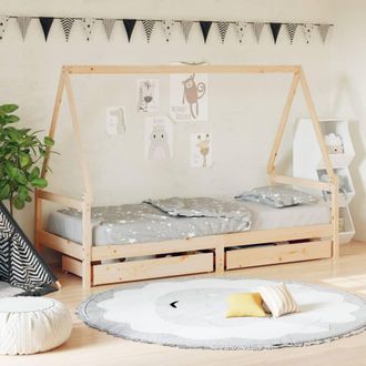 vidaXL Estructura De Cama Para Ni&ntilde;os Con Cajones Madera Pino 90x200 Cm Vidaxl