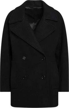 Toteme Rounded Peacoat - Dames - Mantel - Zwart - XS - Wol - Jassen