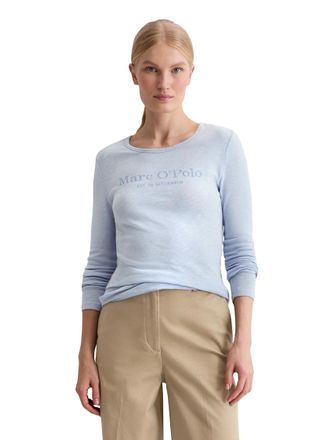 Marc O'Polo Longsleeve MARC OPOLO regular fit aus Slub Jersey, Damen, Gr. XL, soft sea, Jersey, Obermaterial: 100% Baumwolle, regular fit, Rundhals, Shirts Longsl