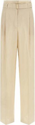 Max Mara Wide Trousers, female, Beige, Size: XS MstMateria Trousers
