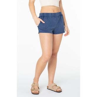 Roxy Summer Fling Cotton Jersey Shorts in Sargasso Sea Solid at Nordstrom Rack, Size X-Large