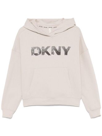 DKNY Felpa con logo di paillettes - Toni neutri