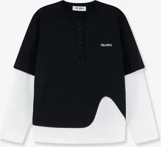 The Attico T-shirt in cotone con logo ricamato frontale - THE ATTICO - gender_Woman