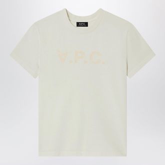 A.P.C. Light yellow crew-neck T-shirt with logo