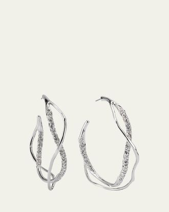 Alexis Bittar Intertwined Pave Hoop Earrings